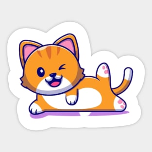 Happy wired cat Sticker